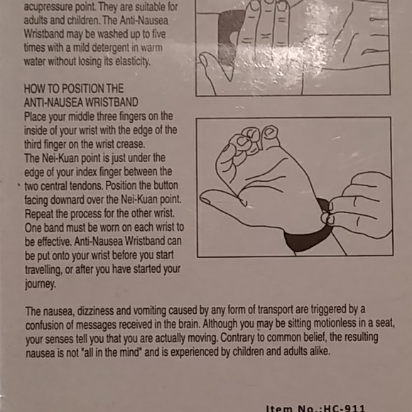 Anti-nausea acupressure wristband - Picture 4 of 5